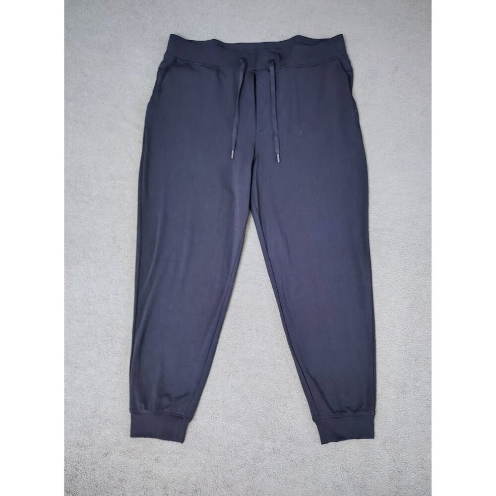 Cozy Earth Women's High Rise Cuff Ankle Jogger Pants Blue Sz L Bamboo Drawstring